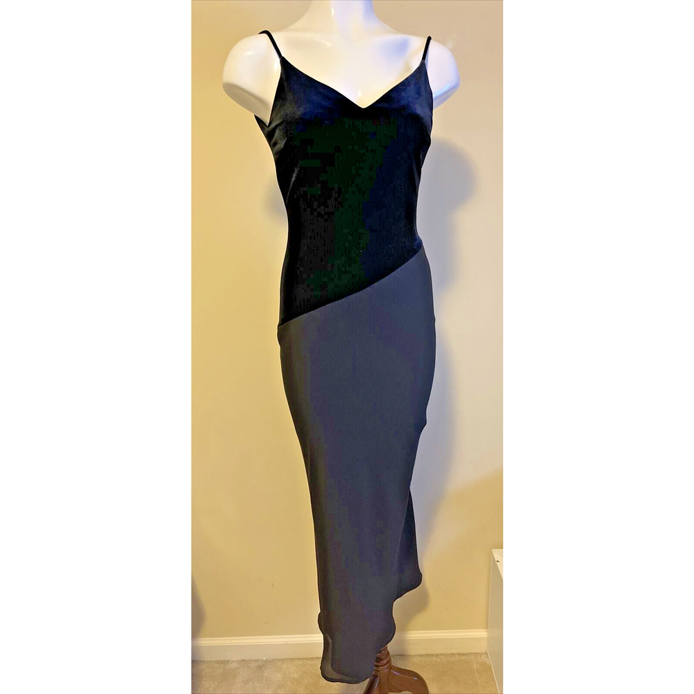 Niki by Niki Livas Black Dress Juniors 7/8 Open Back Formal Gown Maxi Vintage